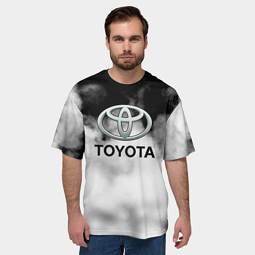 Мужская футболка оверсайз Toyota облако / 3D-принт – фото 3