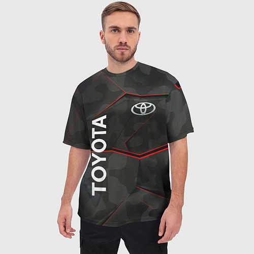 Мужская футболка оверсайз Toyota sport auto / 3D-принт – фото 3