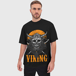 Футболка оверсайз мужская ЧЕРЕП ВИКИНГА VIKINGS SKULL, цвет: 3D-принт — фото 2