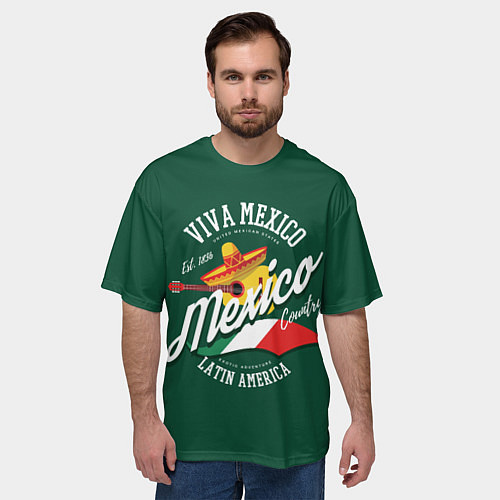 Мужская футболка оверсайз Мексика Mexico / 3D-принт – фото 3