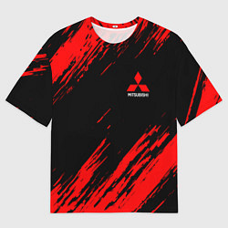Мужская футболка оверсайз Mitsubishi Texture Red