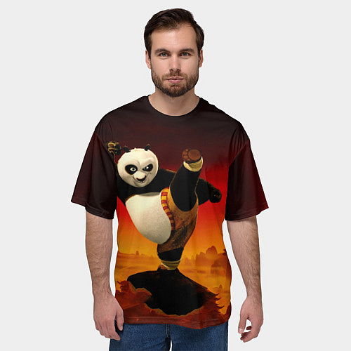 Мужская футболка оверсайз Кунг-фу Панда New / 3D-принт – фото 3
