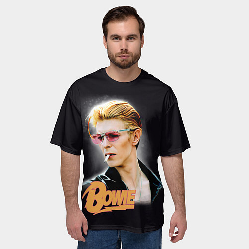 Мужская футболка оверсайз David Bowie Smoking / 3D-принт – фото 3