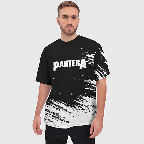 Мужская футболка оверсайз Pantera Logo / 3D-принт – фото 3