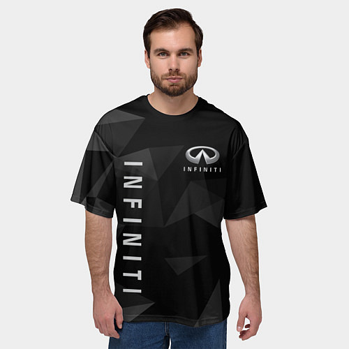 Мужская футболка оверсайз Infiniti Инфинити / 3D-принт – фото 3