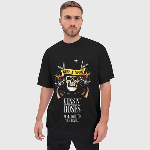 Мужская футболка оверсайз Guns n roses, группа / 3D-принт – фото 3