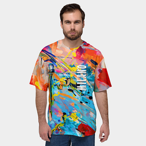Мужская футболка оверсайз Vanguard fashion pattern Milano / 3D-принт – фото 3