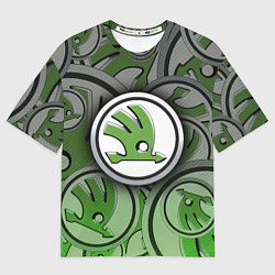Футболка оверсайз мужская Skoda Carbone Pattern, цвет: 3D-принт