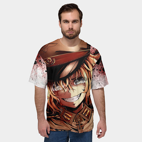 Мужская футболка оверсайз Tanya Degurechaff с патронами / 3D-принт – фото 3