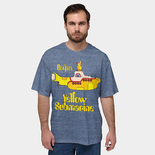 Мужская футболка оверсайз On a Yellow Submarine 3D / 3D-принт – фото 3