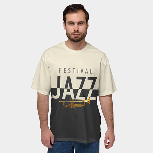 Мужская футболка оверсайз JAZZ FESTIVAL / 3D-принт – фото 3