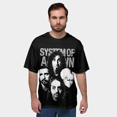 Мужская футболка оверсайз System of a Down рок группа / 3D-принт – фото 3
