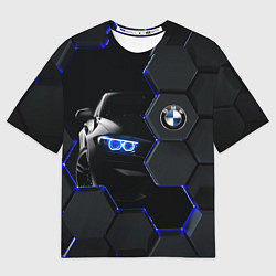 Футболка оверсайз мужская BMW НЕОН СОТЫ, цвет: 3D-принт
