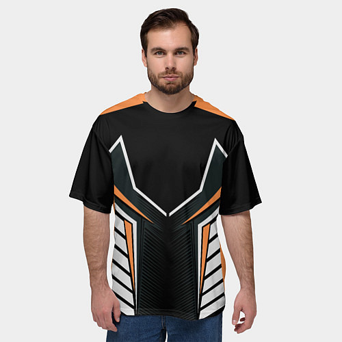 Мужская футболка оверсайз Техно стайл / 3D-принт – фото 3