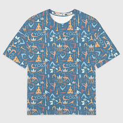 Футболка оверсайз мужская Йога, Гимнастика, Медитация, цвет: 3D-принт