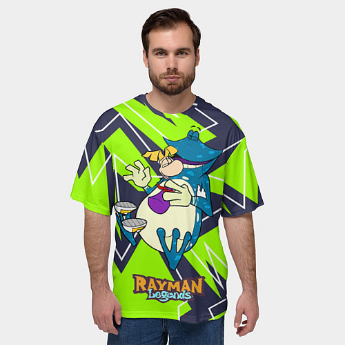 Мужская футболка оверсайз Rayman and globox / 3D-принт – фото 3