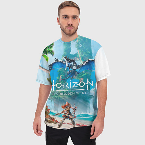 Мужская футболка оверсайз Horizon Запретный Запад Элой / 3D-принт – фото 3