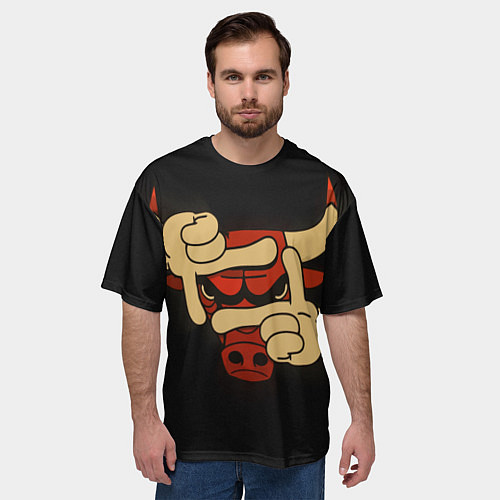 Мужская футболка оверсайз Сhicago bulls / 3D-принт – фото 3