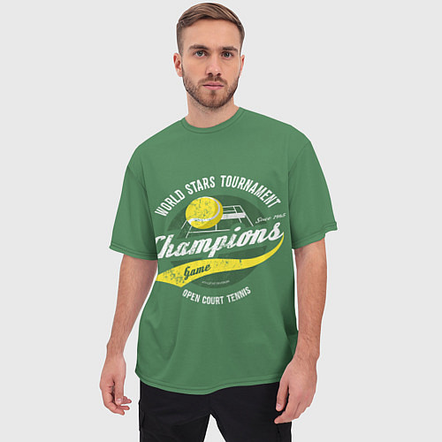 Мужская футболка оверсайз Большой Теннис Tennis / 3D-принт – фото 3