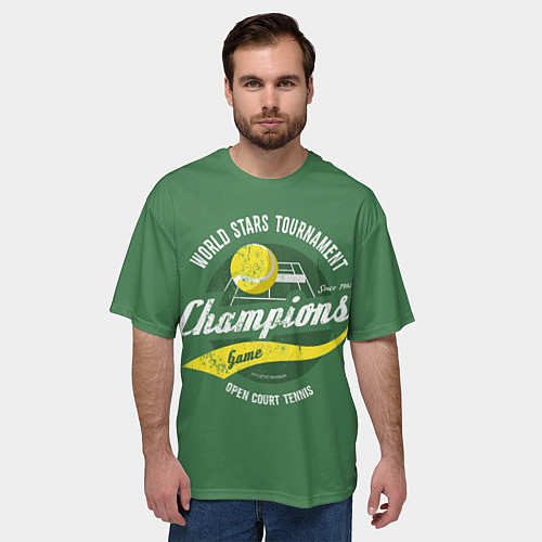 Мужская футболка оверсайз Большой Теннис Tennis / 3D-принт – фото 3
