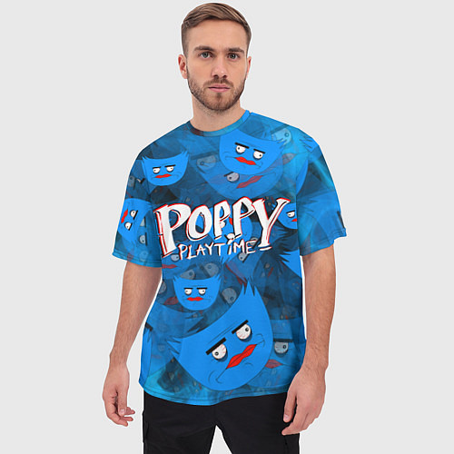 Мужская футболка оверсайз Poppy Playtime Pattern background / 3D-принт – фото 3