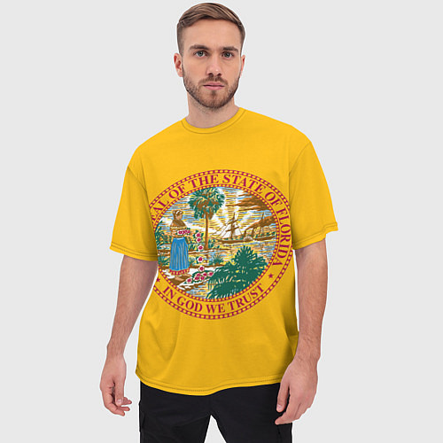 Мужская футболка оверсайз Флорида США 3D / 3D-принт – фото 3