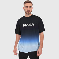 Футболка оверсайз мужская NASA с МКС, цвет: 3D-принт — фото 2
