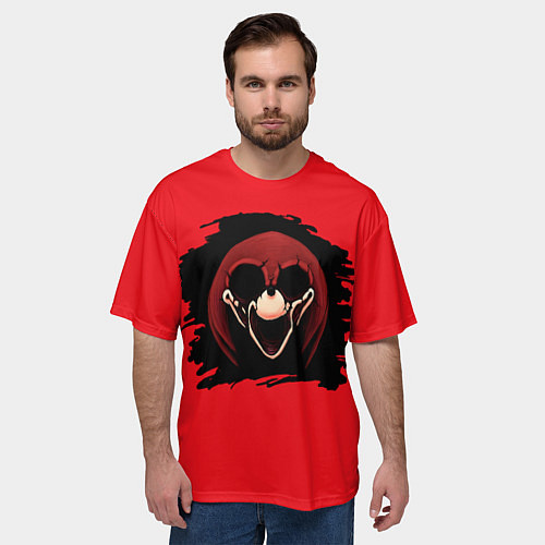 Мужская футболка оверсайз Knuckles Sonic exe / 3D-принт – фото 3