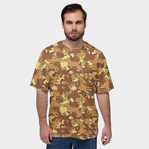 Мужская футболка оверсайз Творческий камуфляж в военном стиле / 3D-принт – фото 3