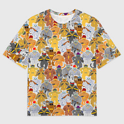 Футболка оверсайз мужская Gangsta Cats, цвет: 3D-принт