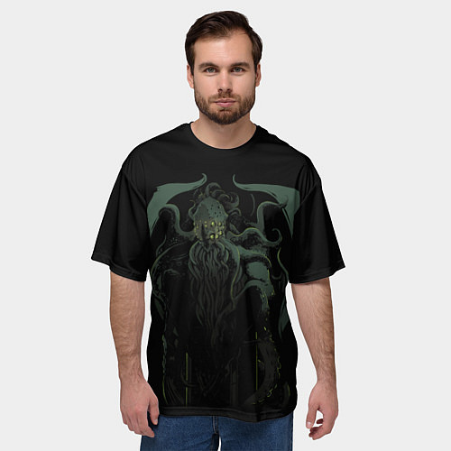 Мужская футболка оверсайз Ктулху art / 3D-принт – фото 3