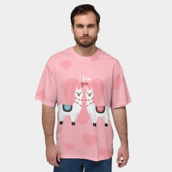 Футболка оверсайз мужская Lama I Love You, цвет: 3D-принт — фото 2