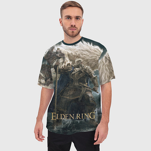 Мужская футболка оверсайз Годфри и лев Elden Ring / 3D-принт – фото 3