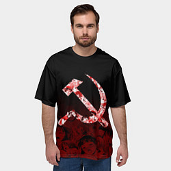 Футболка оверсайз мужская СССР АХЕГАО USSR AHEGAO, цвет: 3D-принт — фото 2