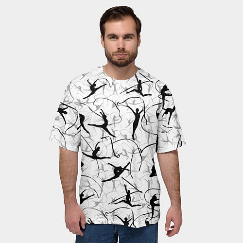 Мужская футболка оверсайз Воздушная акробатика Паттерн / 3D-принт – фото 3