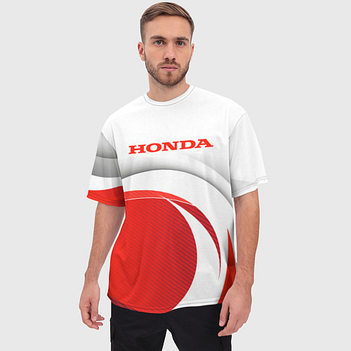 Мужская футболка оверсайз Хонда HONDA / 3D-принт – фото 3