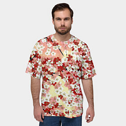 Футболка оверсайз мужская Цветущая весна, цвет: 3D-принт — фото 2