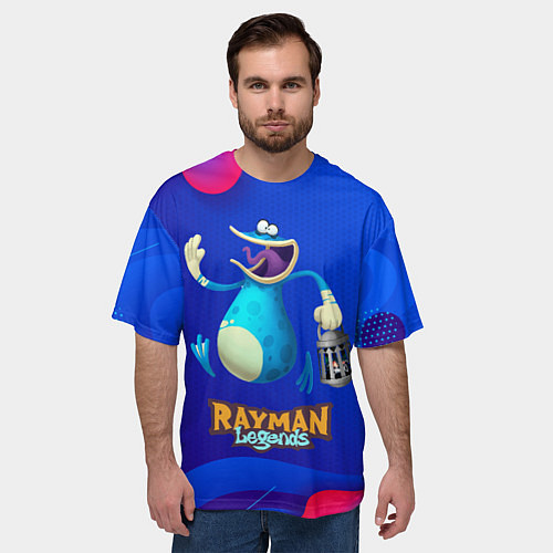 Мужская футболка оверсайз Синий globox Rayman / 3D-принт – фото 3