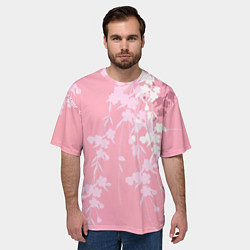 Футболка оверсайз мужская Цветущая ива, цвет: 3D-принт — фото 2
