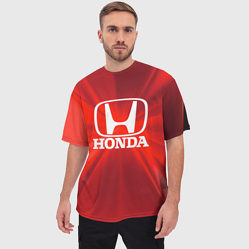 Мужская футболка оверсайз Хонда HONDA / 3D-принт – фото 3