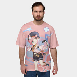 Футболка оверсайз мужская Cute Diona Genshin Impact, цвет: 3D-принт — фото 2