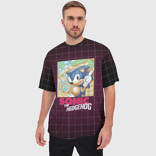 Мужская футболка оверсайз Sonic The hedgehog 1991 / 3D-принт – фото 3