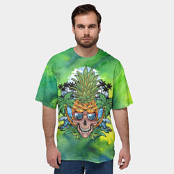 Футболка оверсайз мужская Стильный ананас, цвет: 3D-принт — фото 2