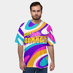 Футболка оверсайз мужская Привет Лето 3d Hello Summer, цвет: 3D-принт — фото 2