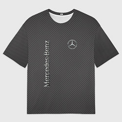 Футболка оверсайз мужская Mercedes карбоновые полосы, цвет: 3D-принт