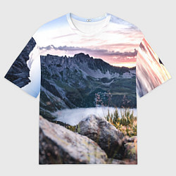 Футболка оверсайз мужская Горы на закате, цвет: 3D-принт