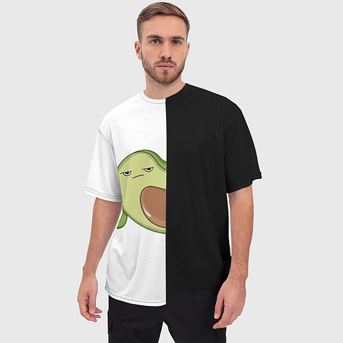 Мужская футболка оверсайз Злой авокадик / 3D-принт – фото 3