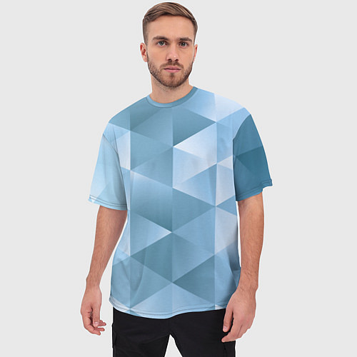 Мужская футболка оверсайз Треугольники 3D Frozzen 2022 / 3D-принт – фото 3