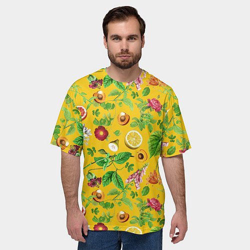 Мужская футболка оверсайз Фрукты, лето / 3D-принт – фото 3