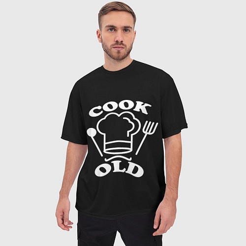 Мужская футболка оверсайз Cook old Старый повар Куколд / 3D-принт – фото 3
